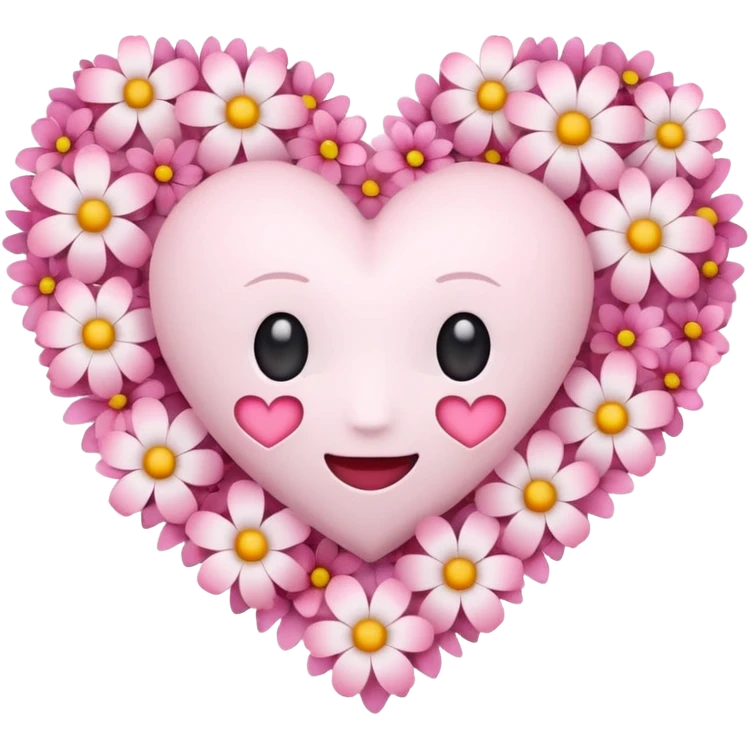 Emoji white heart with pink flowers emoji