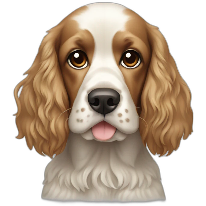 Cocker spaniel with white head emoji