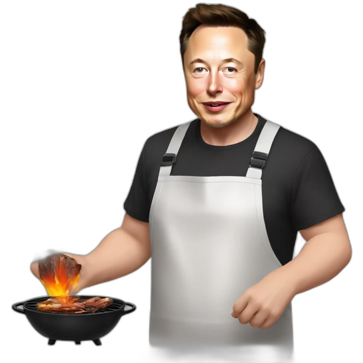 elon musk making an argentinian asado emoji