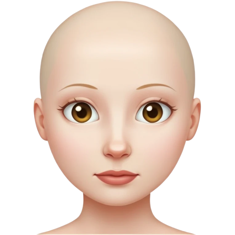 Bald girl no eybrows emoji