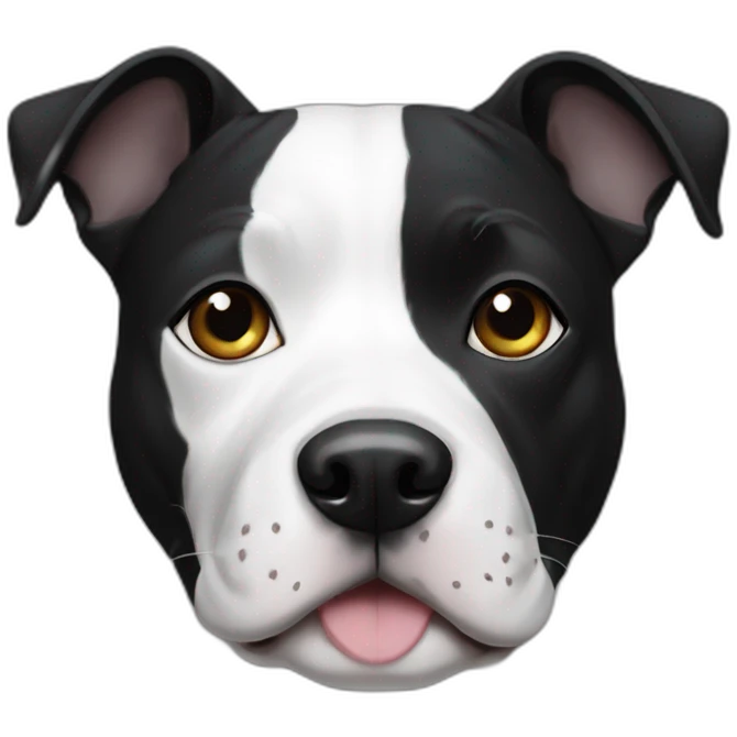 Black and white staffie emoji