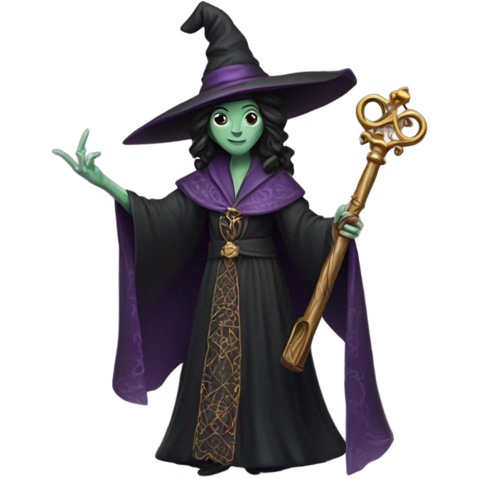 witch holding big key emoji