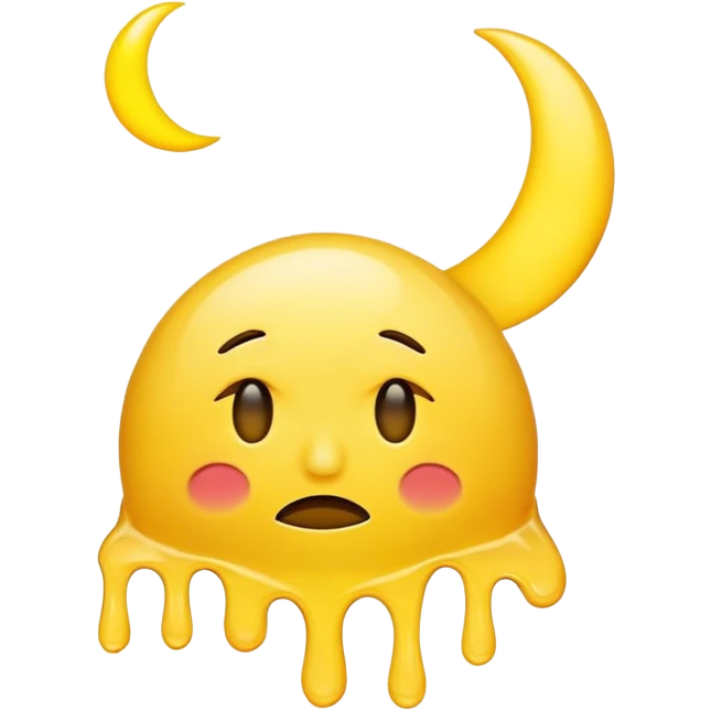 Generate emoji melted emoji with moon  emoji