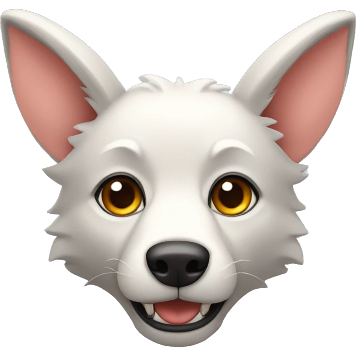 un lobo con orejas de conejo emoji