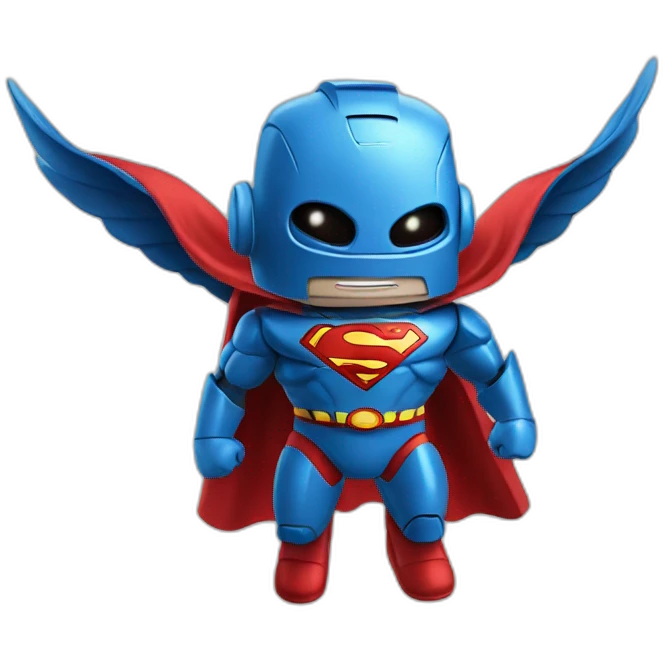 robot flying disguised as superman emoji