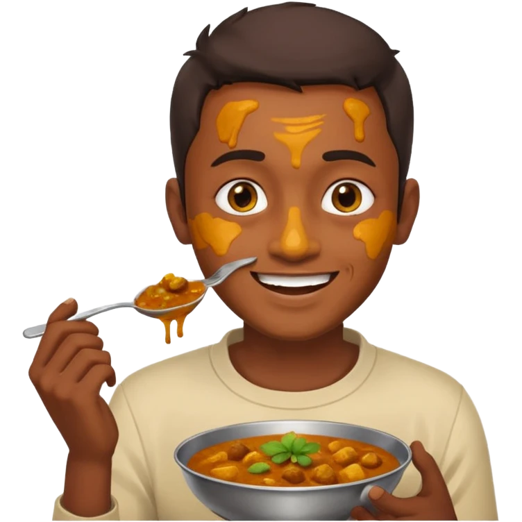 indian man eating curry emoji emoji
