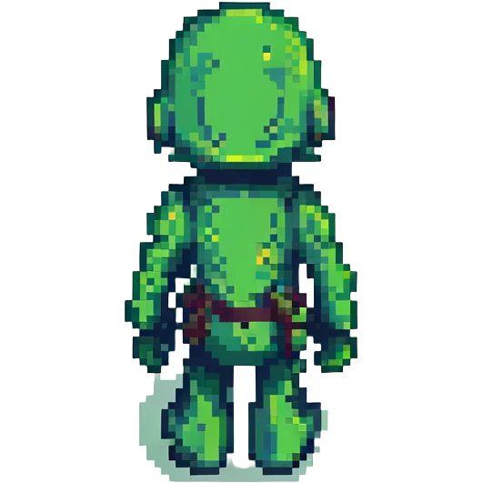 Convert the image to a green pixel art silhouette, keeping the original pose and proportions exactly, with no extra effects or details. emoji