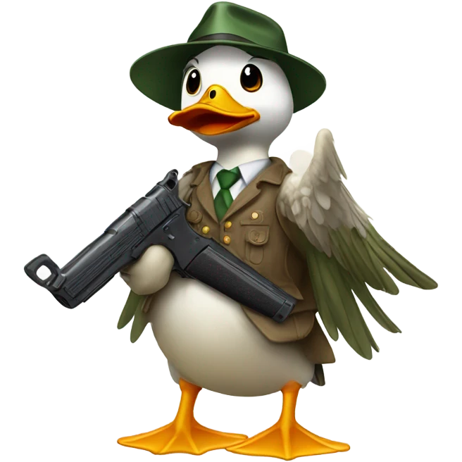 Duck with gun emoji