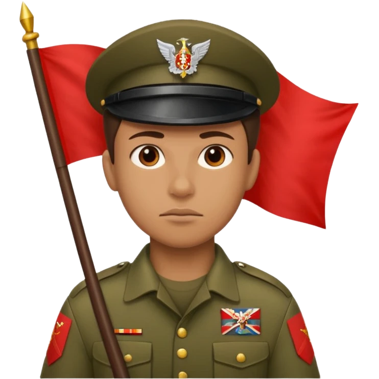 souldier caryying red flag emoji