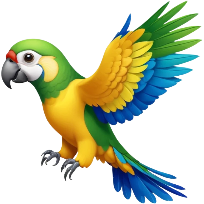 Flying parrot with a front view emoji