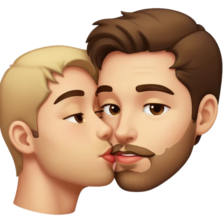 Romantic kiss stubble emoji