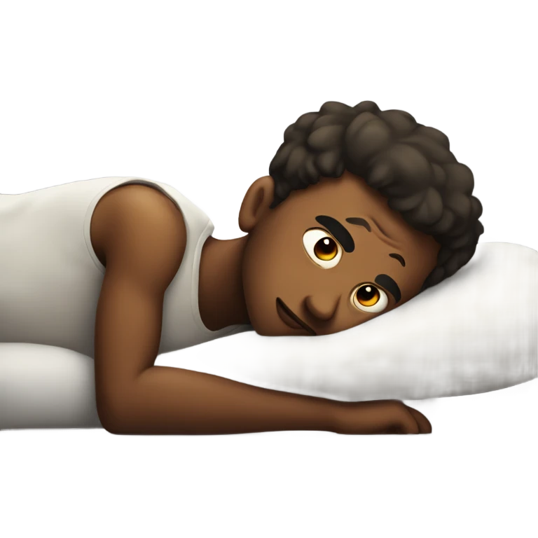 boy lying on stomach looking thinking 1 more day? emoji
