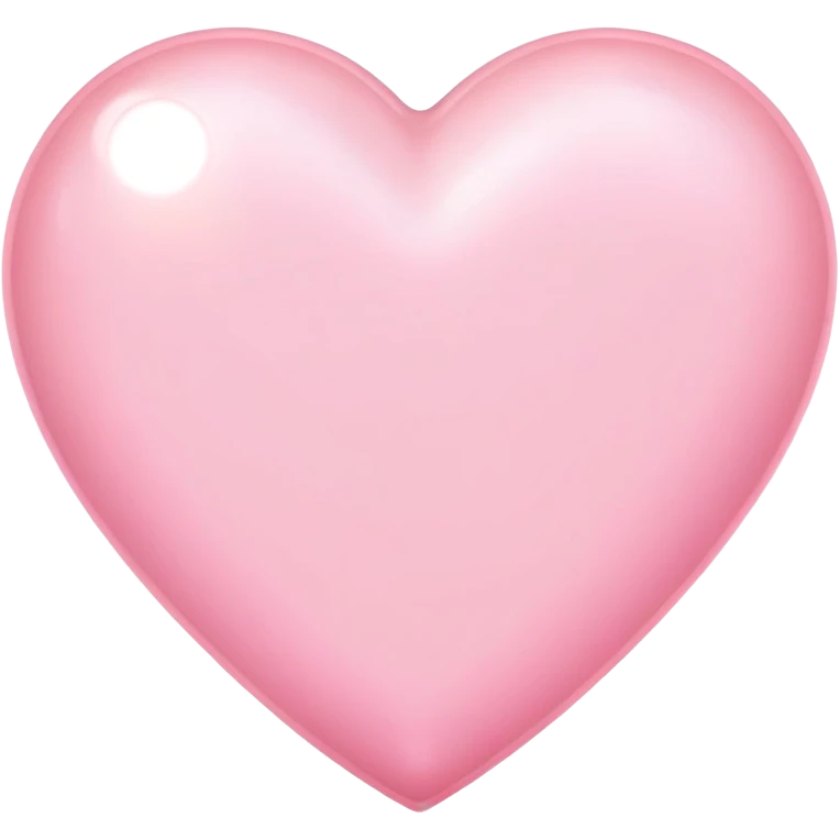pastel pink heart with soft glow and shiny surface emoji