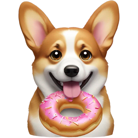 Corgi dog with donut  emoji