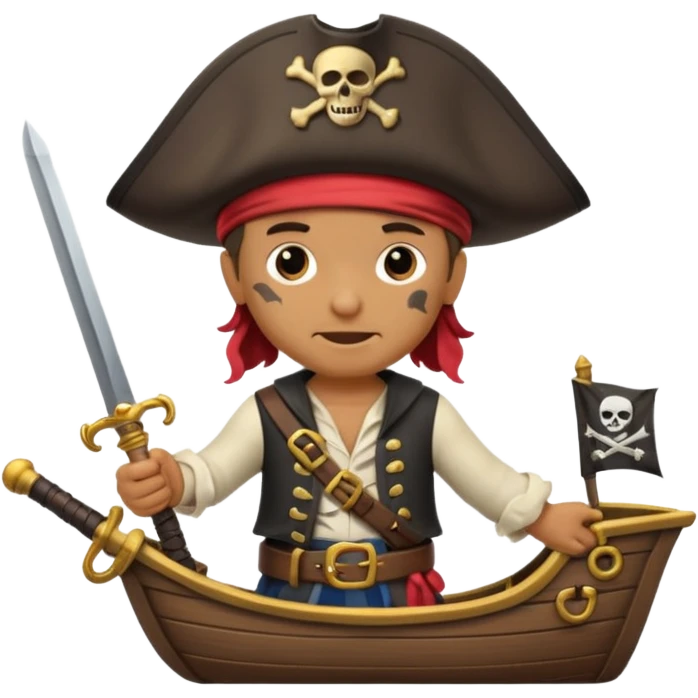 pirate sur son bateau emoji