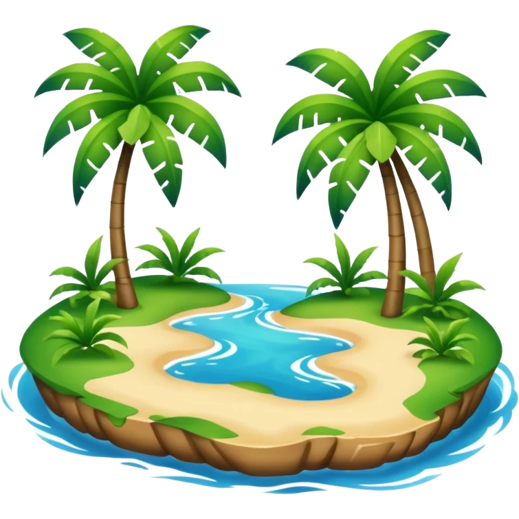 two islands separated by water emoji
