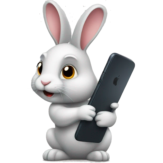 rabbit using phone emoji
