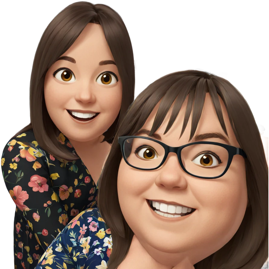 happy girls in floral dresses emoji