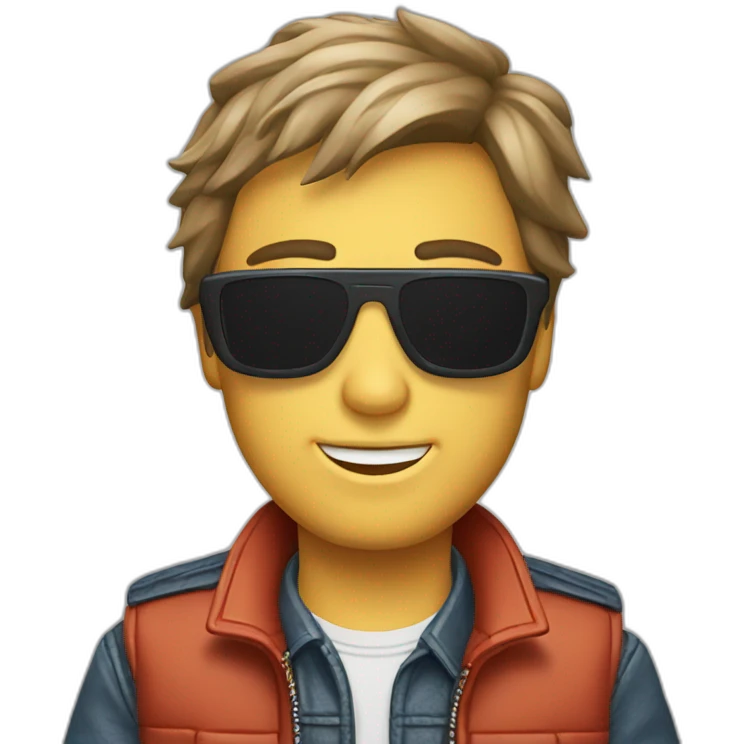 Marty mcfly with sunglasses emoji