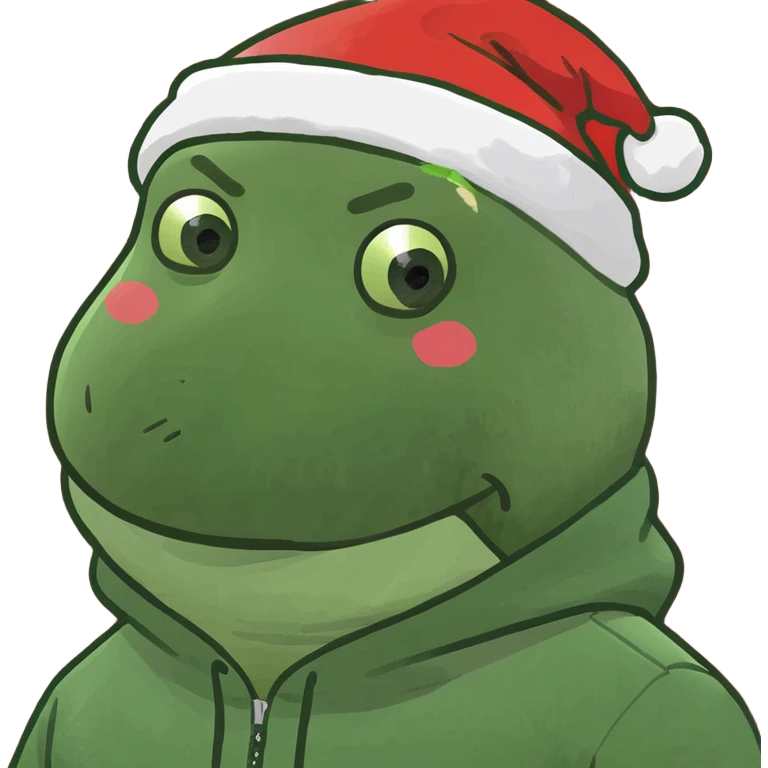 Care bear wearing a chrismas hodie emoji