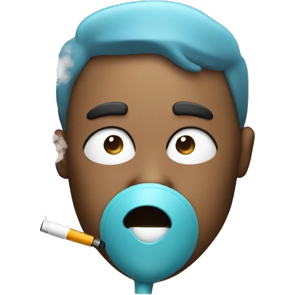 face_exhaling emoji with a vape emoji