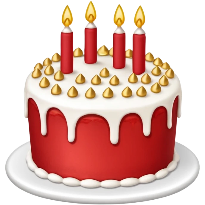 red cake with golden details emoji