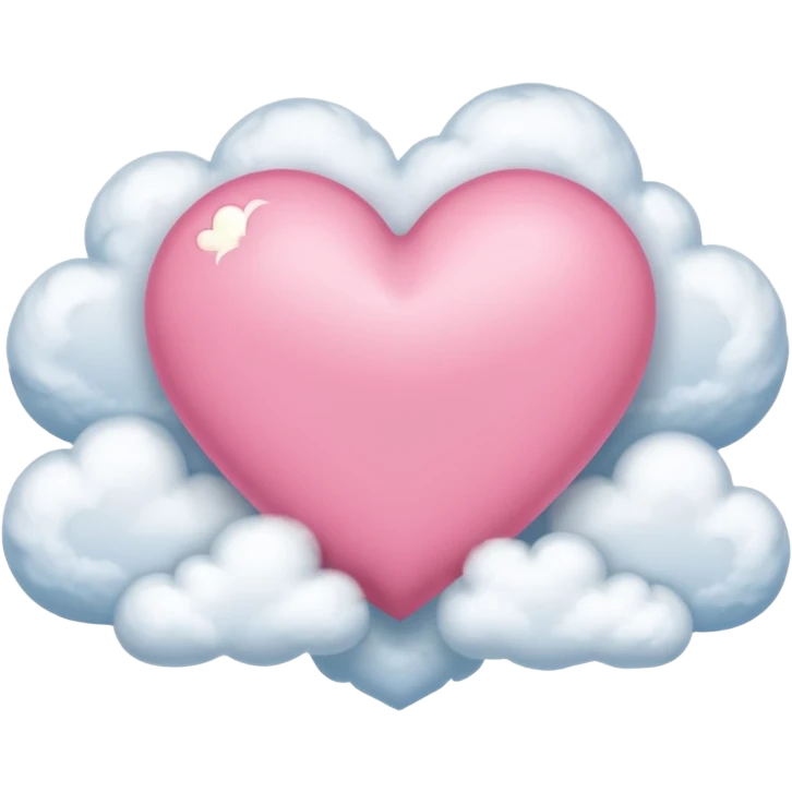 pink heart with clouds around it emoji