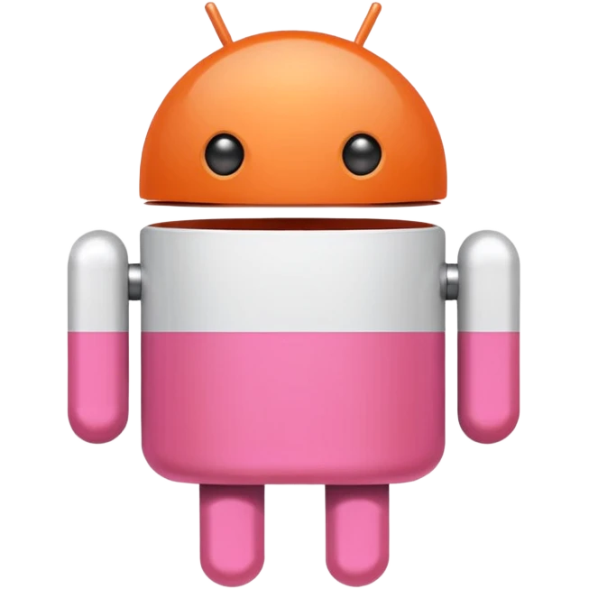 Pinkorangewhite android emoji