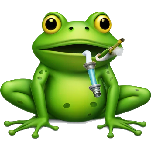 Frog smoking a hookah emoji