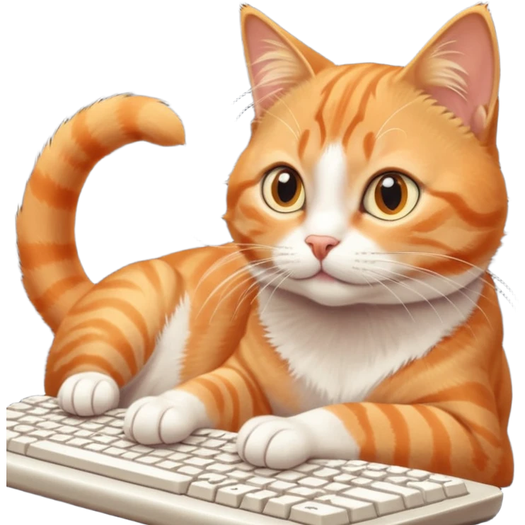 a cat playing on a computer emoji