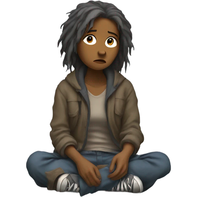 sad homeless woman emoji
