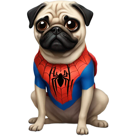 Spider man pug emoji