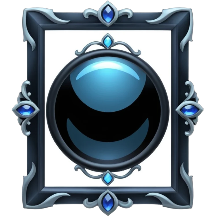 Mirror of Fate — obsidian frame + shifting light emoji