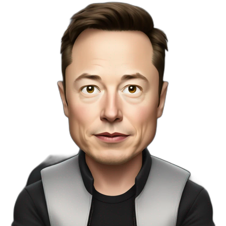 Elon musk in a tesla emoji