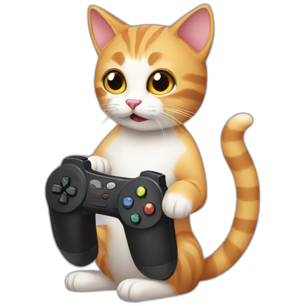 Cat playing video games emoji