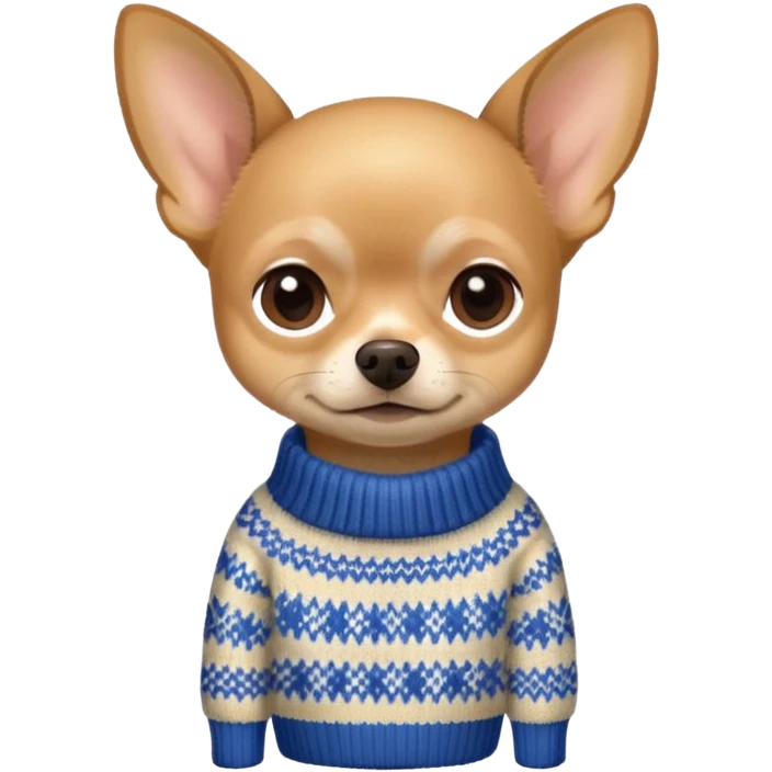 Tan chihuahua wearing a sweater emoji