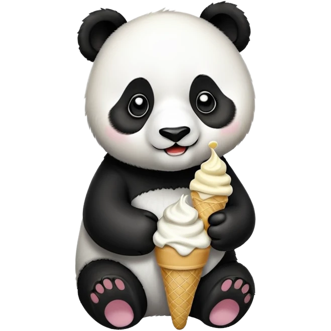 Panda eating ice cream emoji