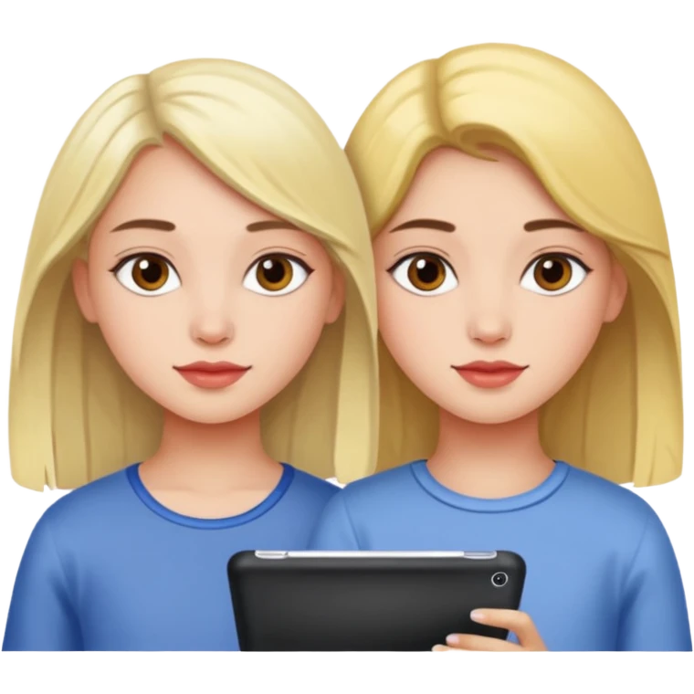 girls painting on ipad emoji