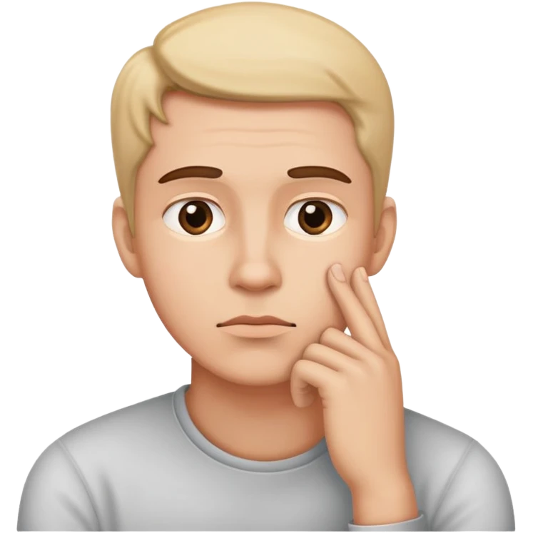 person thinking deeply with hand on chin emoji
