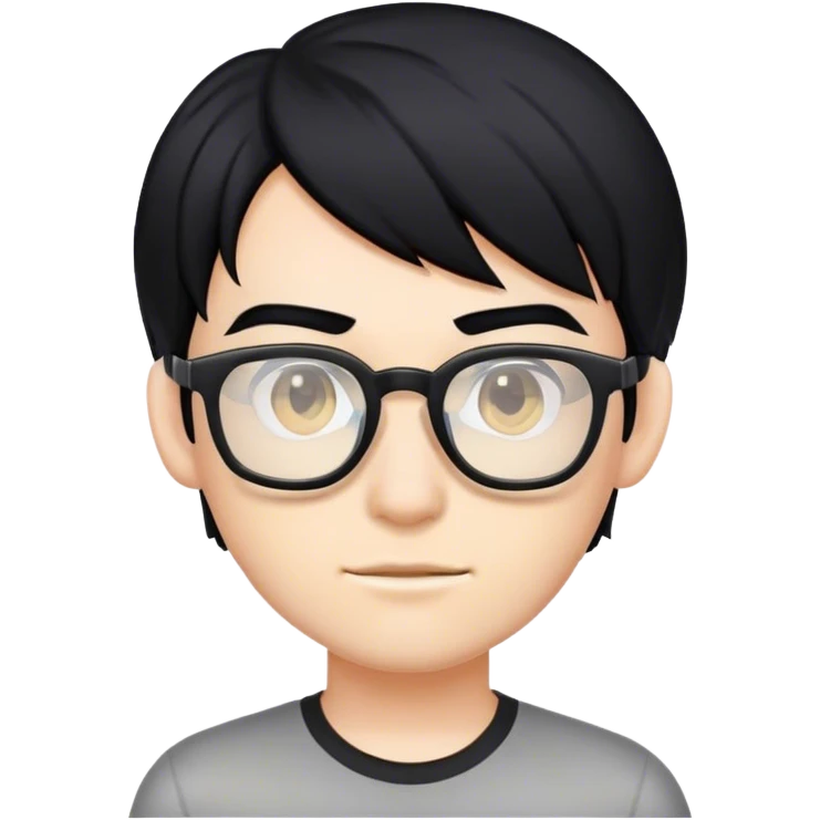 gamer, black hair girl with glasses emoji