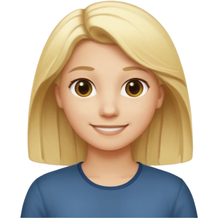 Create a person who is standing still, doing nothing, with blond hair, in the iOS 18 style. emoji