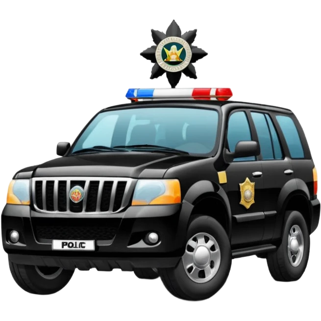 Black car fo officers India suv emoji