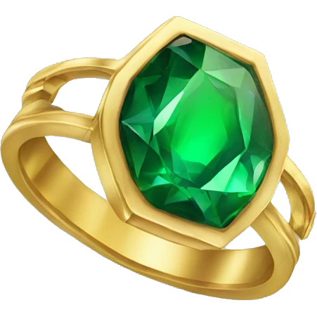 golden ring with an emerald  emoji