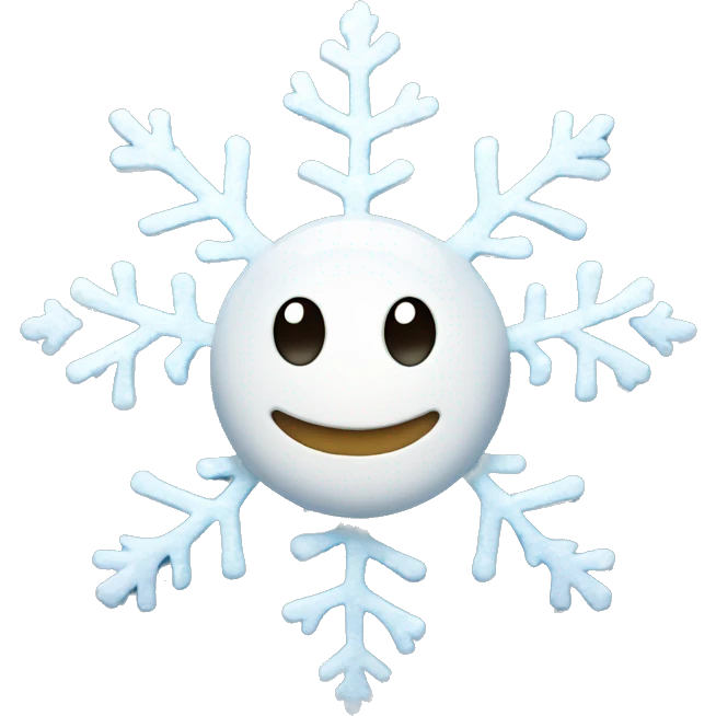 Winter snowflake with smile emoji