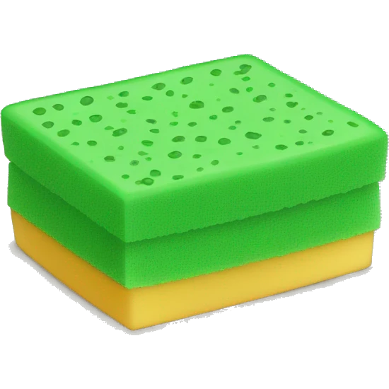 green flat square dish sponge emoji