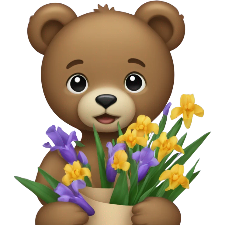 teddy bear holding irires emoji