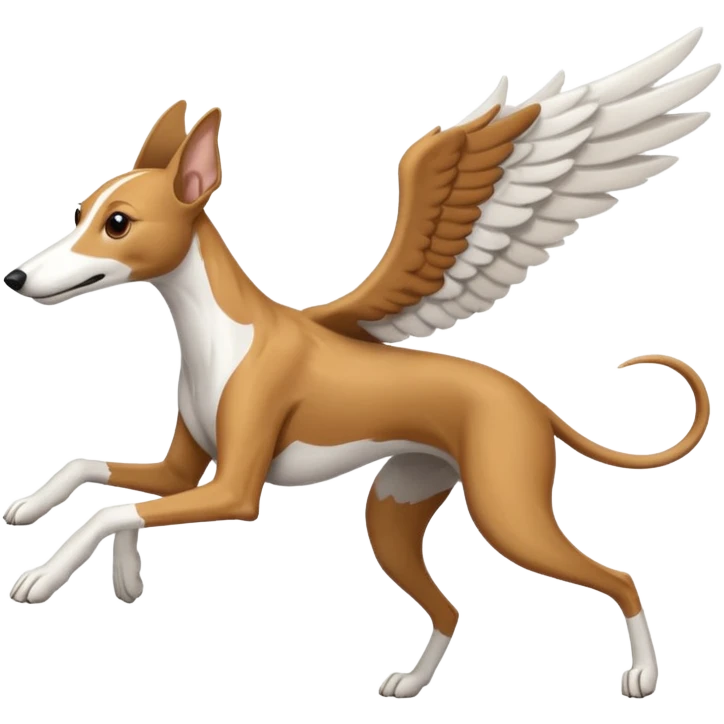 galgo con alas corriendo emoji