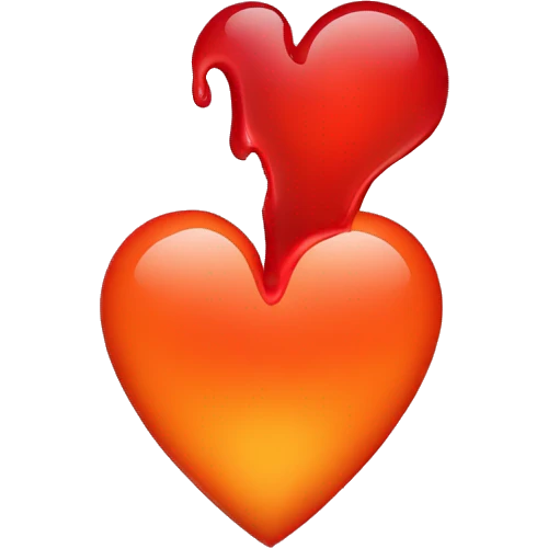 bleeding red heart glowing red-orange emoji