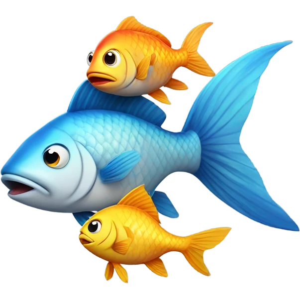 fish climbing on another fish emoji
