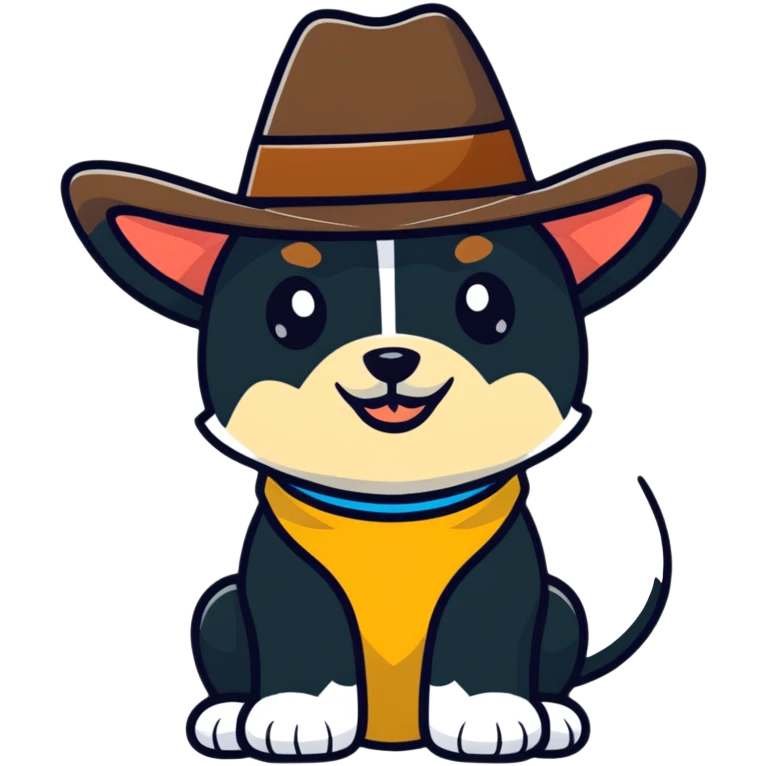 Dog with cowboy hat emoji